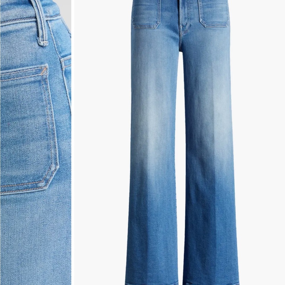 MOTHER Hustler Roller Patch Pocket Sneak Wide Leg Jeans
